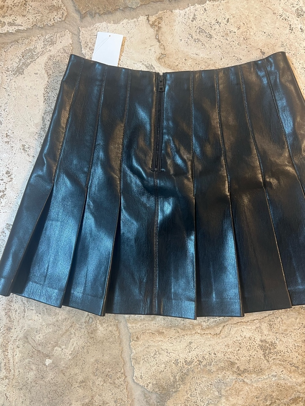 Carter Pleated Faux Leather Miniskirt - Picture 7 of 9